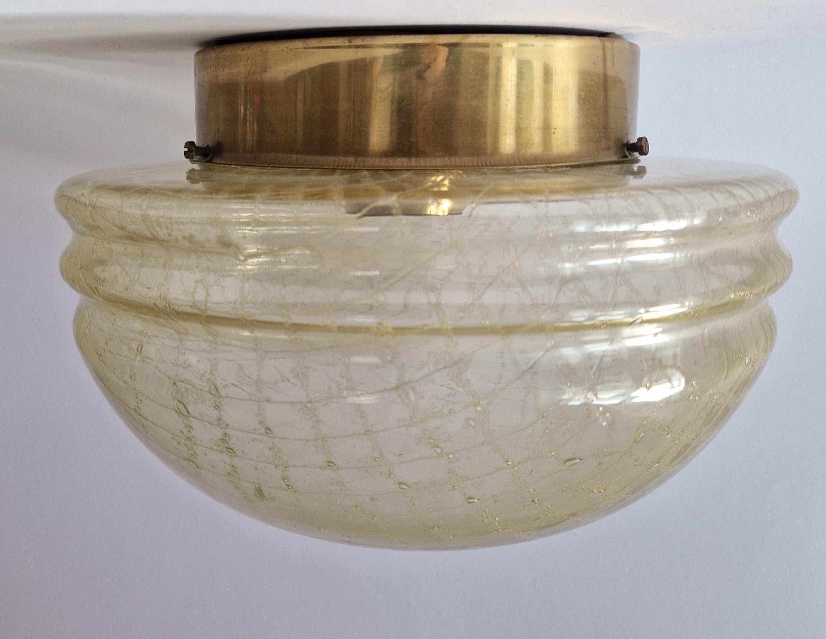 Midcentury Wall or Ceiling Brass Lamp, Flush Mount, Germany, 1960s 9