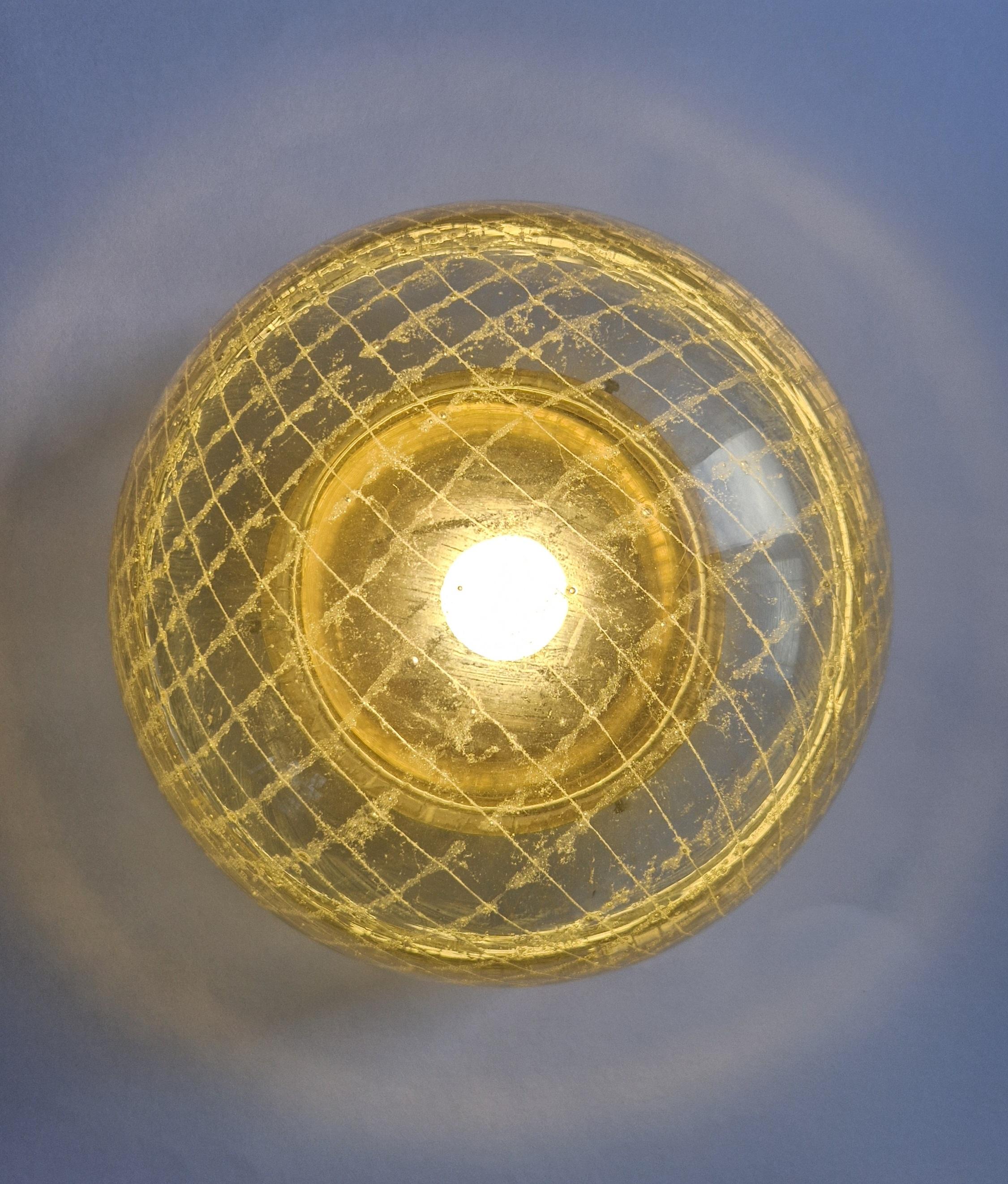 Midcentury Wall or Ceiling Brass Lamp, Flush Mount, Germany, 1960s 3