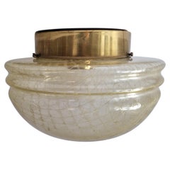 Midcentury Wall or Ceiling Brass Lamp, Flush Mount, Germany, 1960s