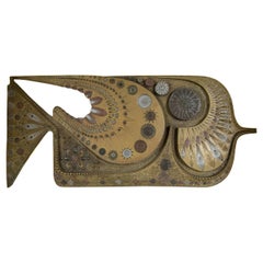 Midcentury Wall Sculpture of a Fish