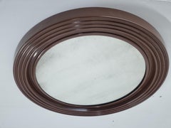 Midcentury Wall Space Age Mirror, Italy, 1970s