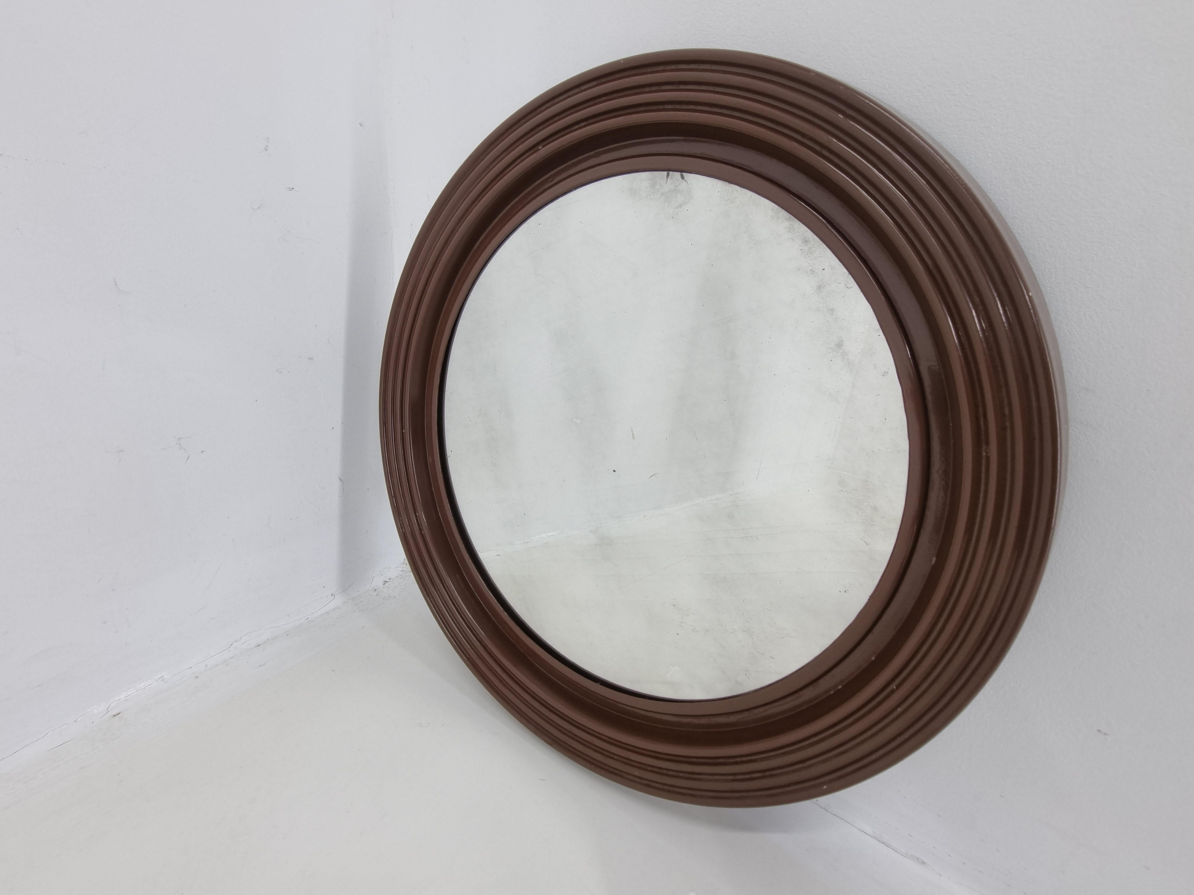 Midcentury Wall Space Age Mirror, Italy, 1970s In Good Condition For Sale In Praha, CZ
