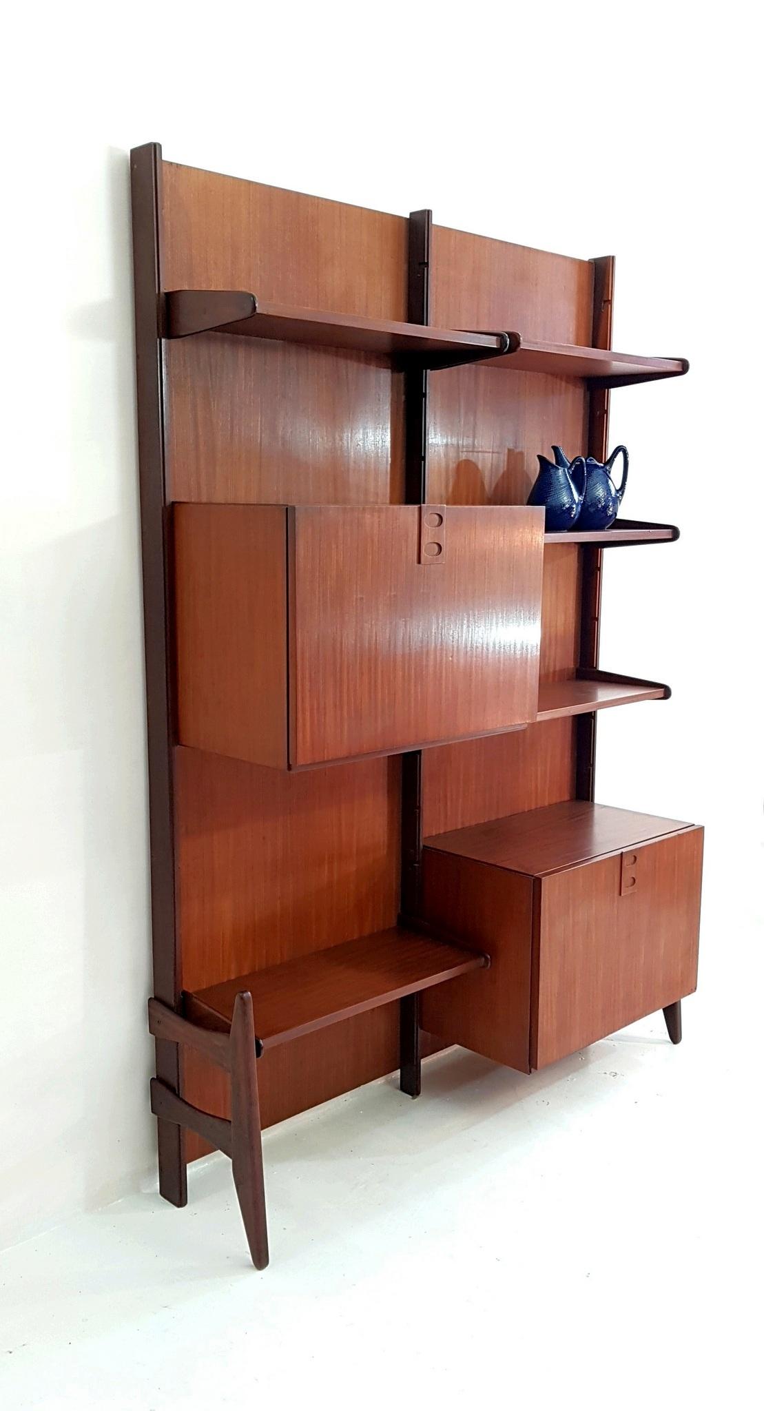 mid century modern wall bookshelf