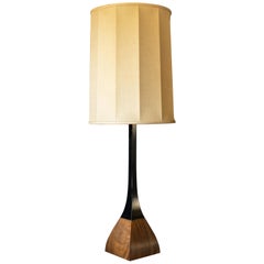 Mid Century Walnut and Black Laurel Table Lamp