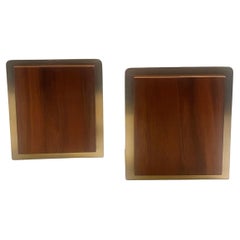 Midcentury Walnut and Brass Bookends by Duk It Mc Donald