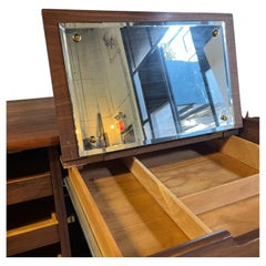 Midcentury Walnut Chest with Concealed Mirror, Kipp Stewart & Stewart McDougall