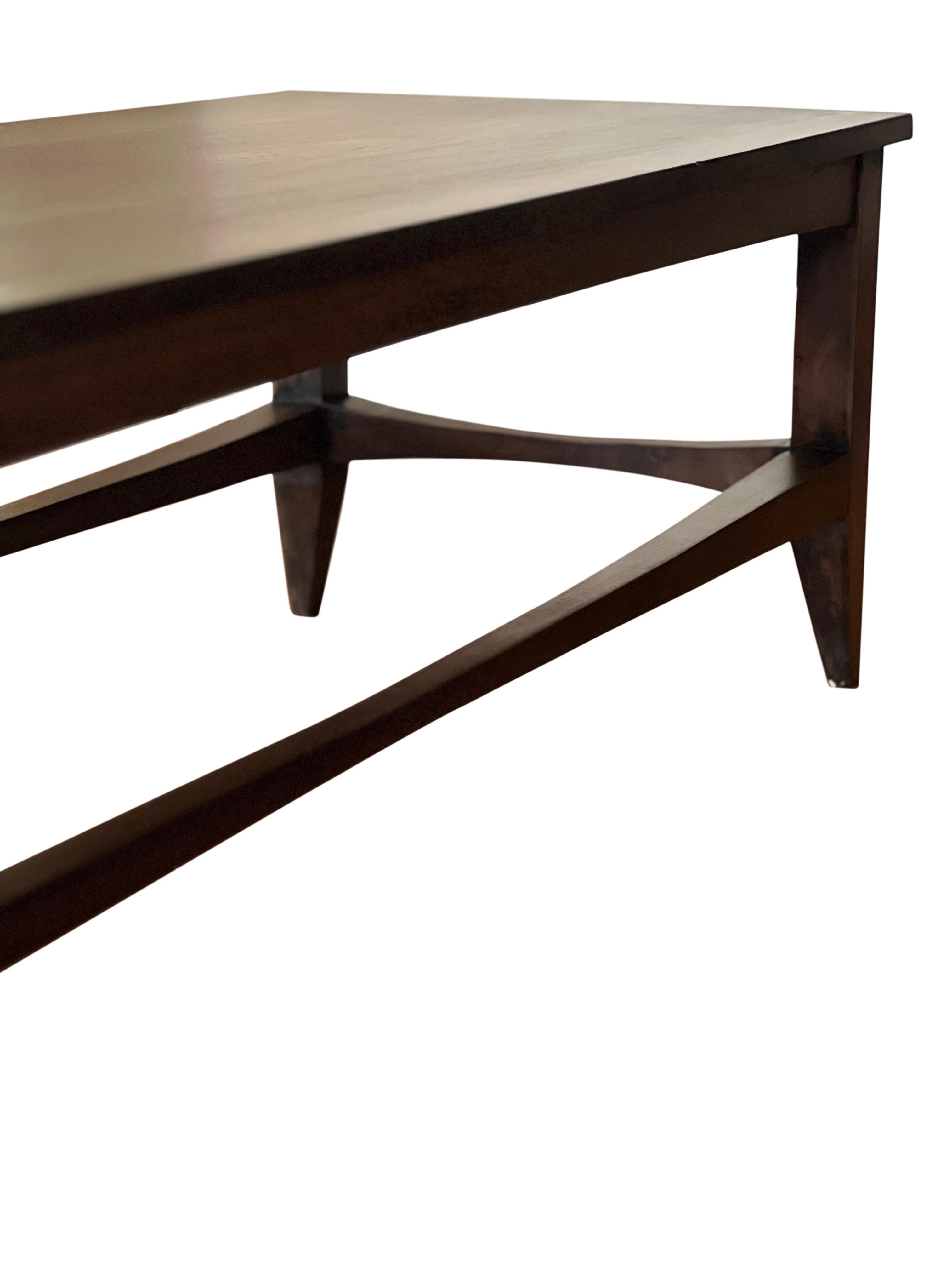 20th Century Midcentury Scandinavian Walnut Coffee Table, Refinished For Sale