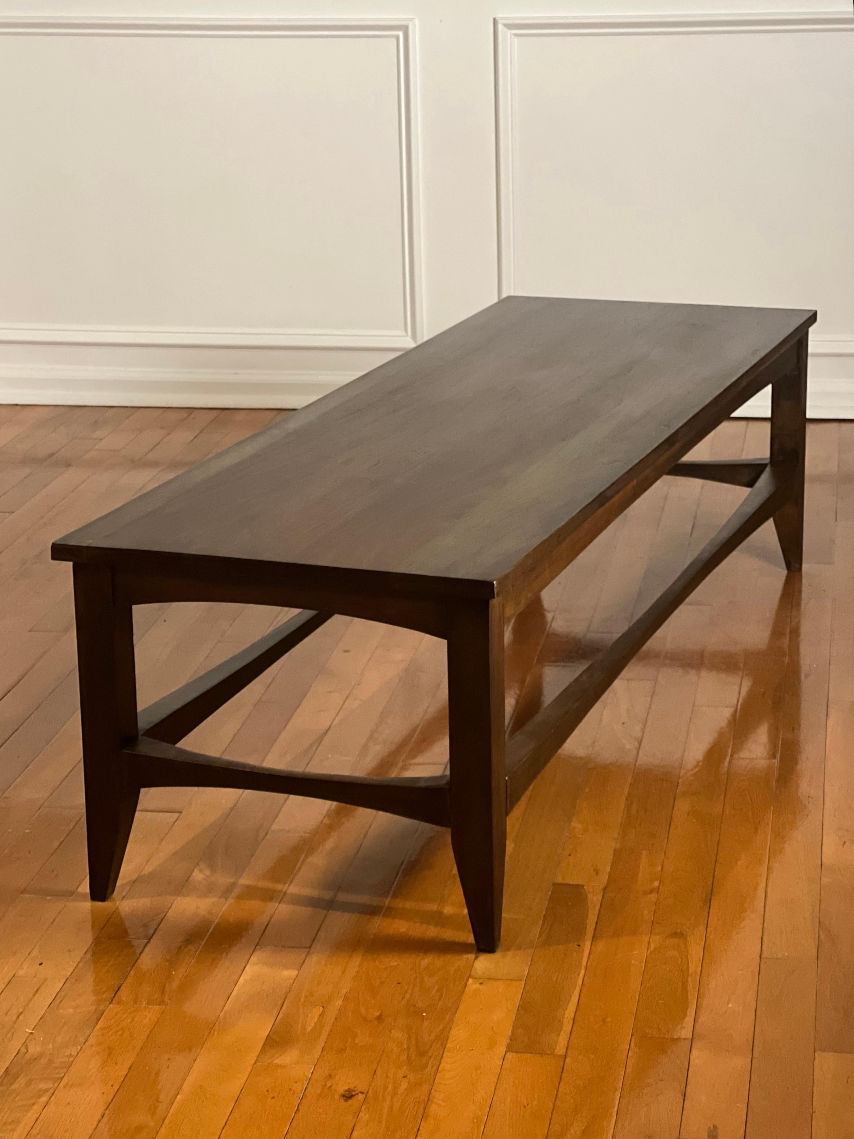 Midcentury Scandinavian Walnut Coffee Table, Refinished For Sale 4