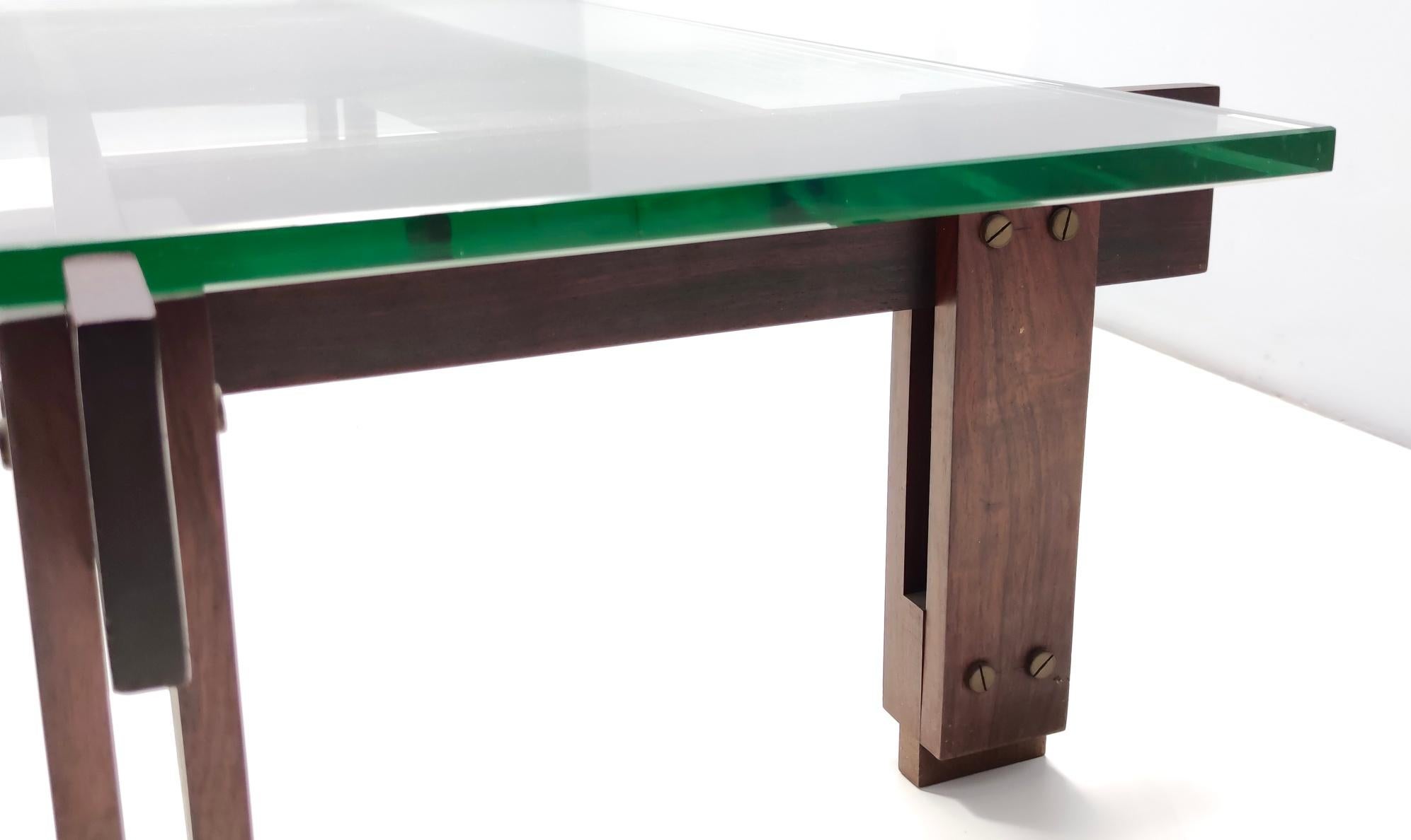 Table basse vintage avec plateau en verre attribuée à Ico Parisi, Italie en vente 2