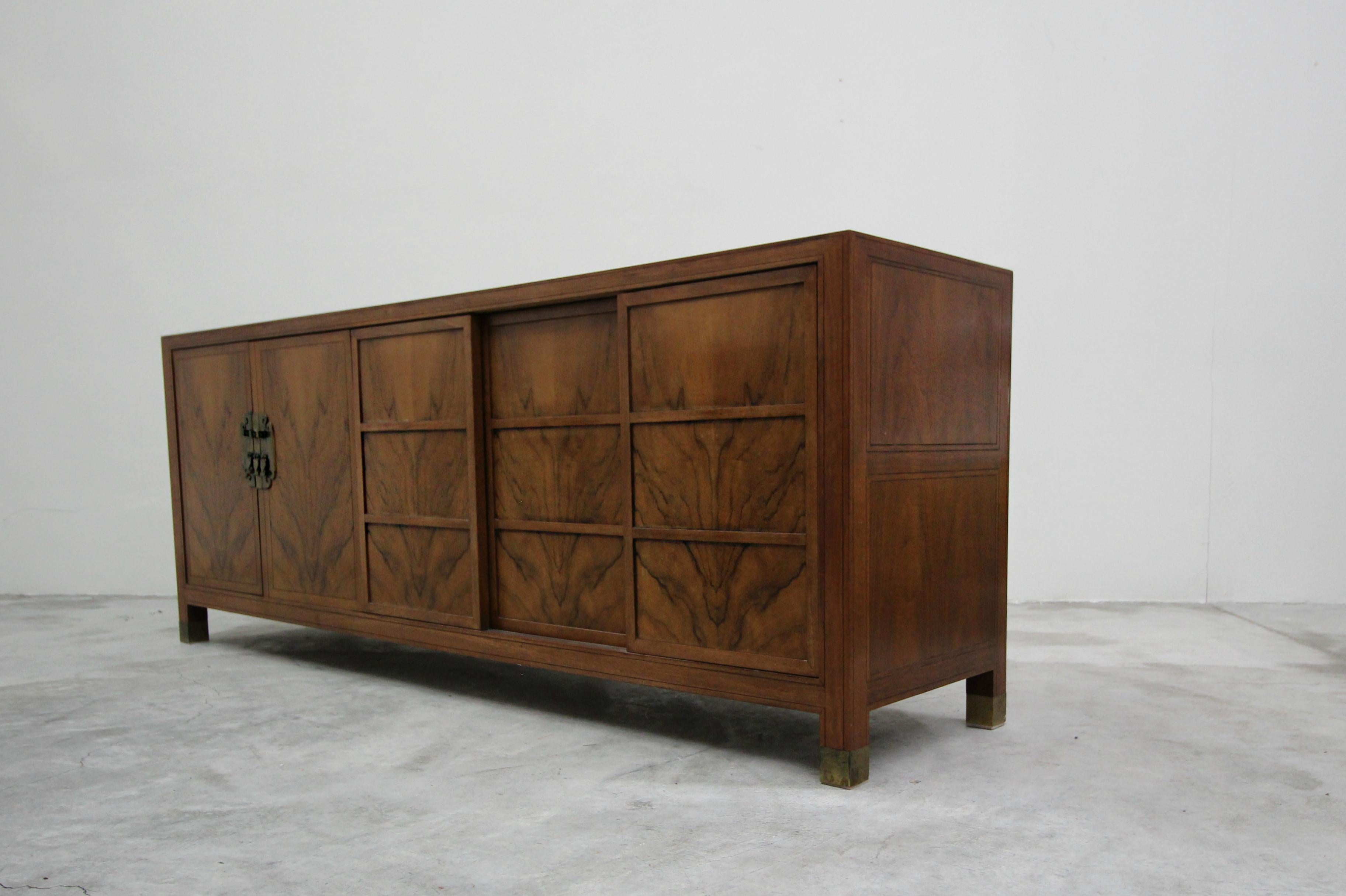 Mid-Century Modern Midcentury Walnut Credenza by Frank Van Steenberg for Baker Far East Collection