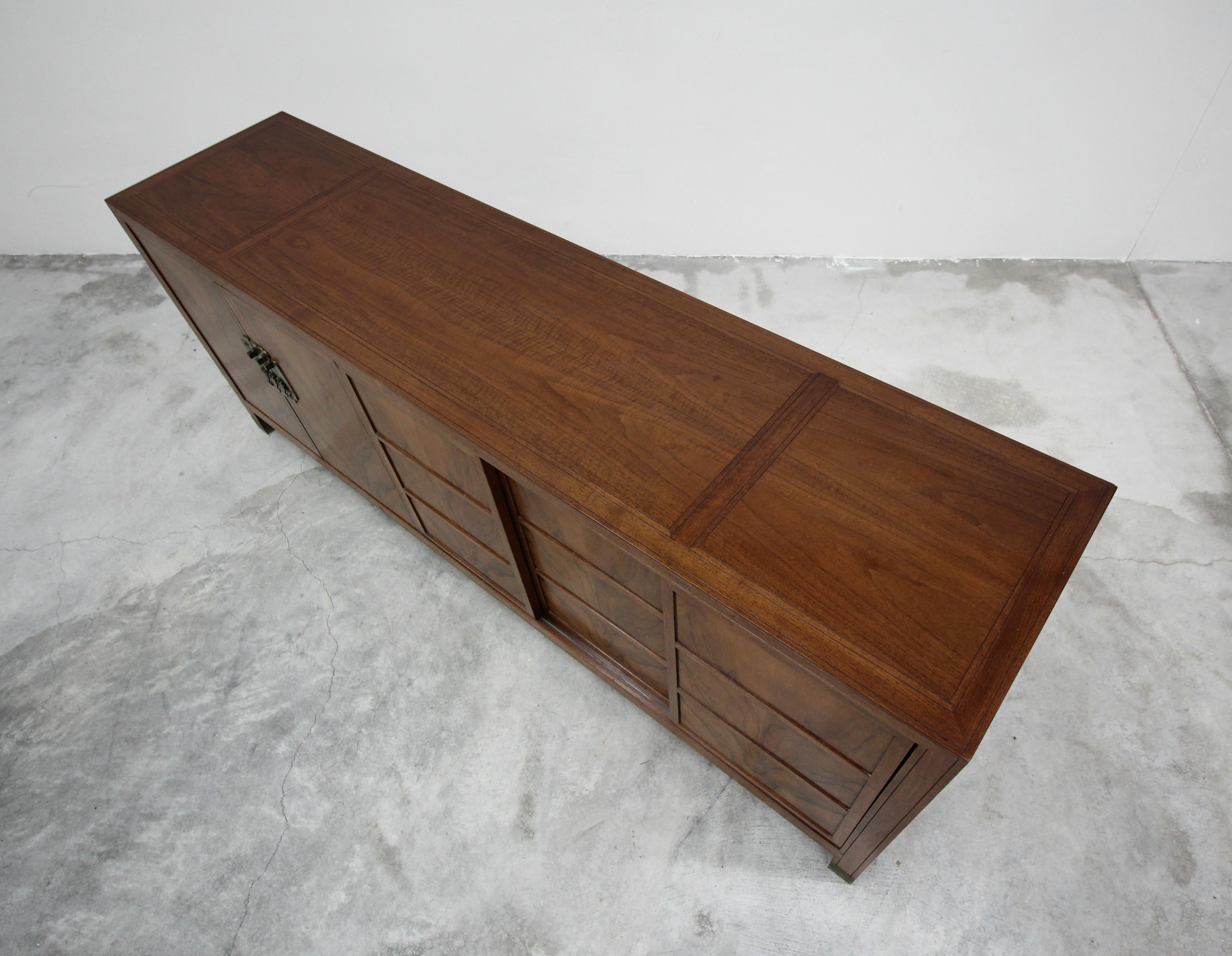 20th Century Midcentury Walnut Credenza by Frank Van Steenberg for Baker Far East Collection
