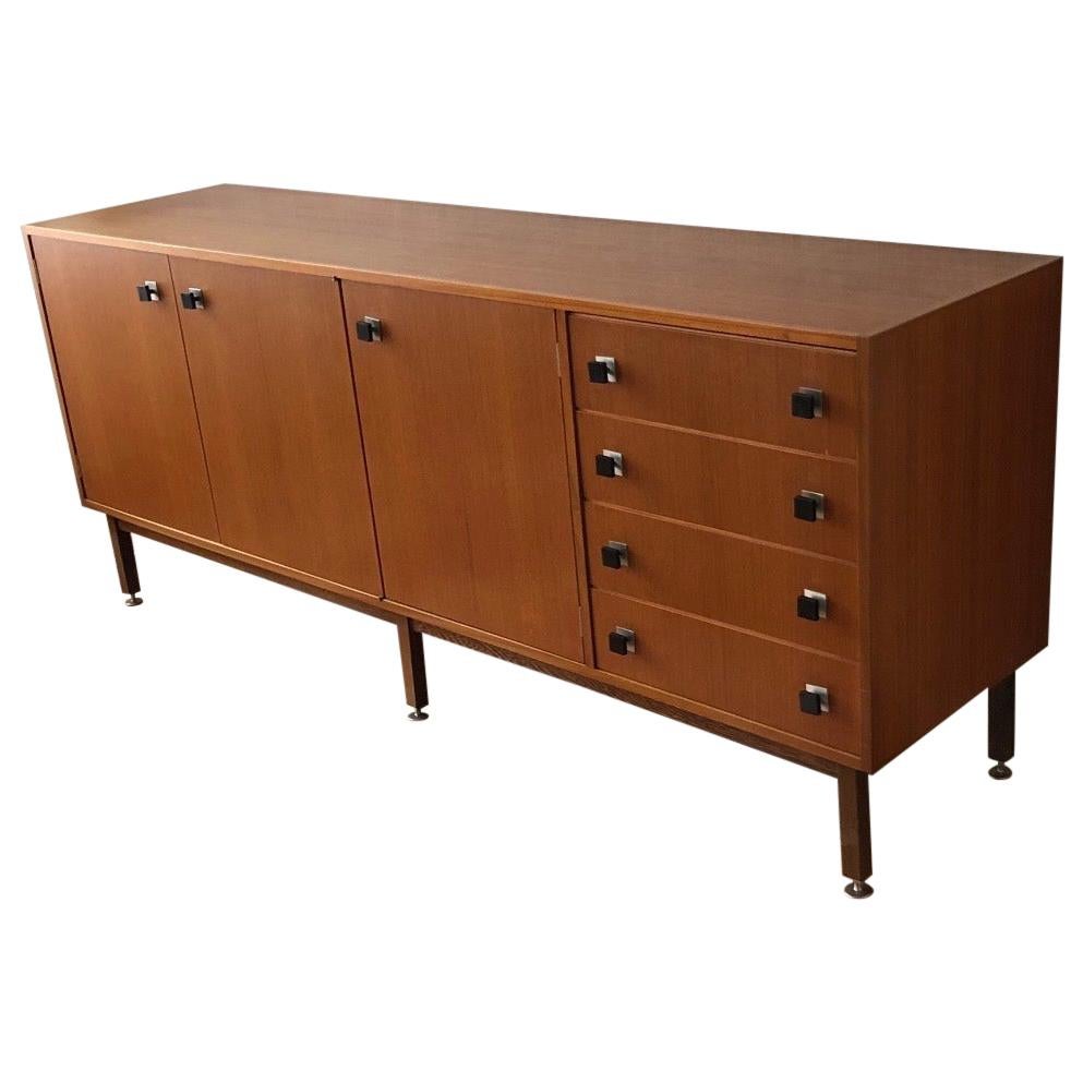 Midcentury Walnut Credenza in the Manner of Florence Knoll