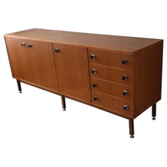 Midcentury Walnut Credenza in the Manner of Florence Knoll
