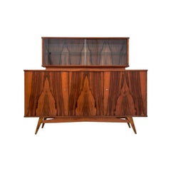 Midcentury Walnut Cupboard Buffet, Credenza Vintage, 1970s