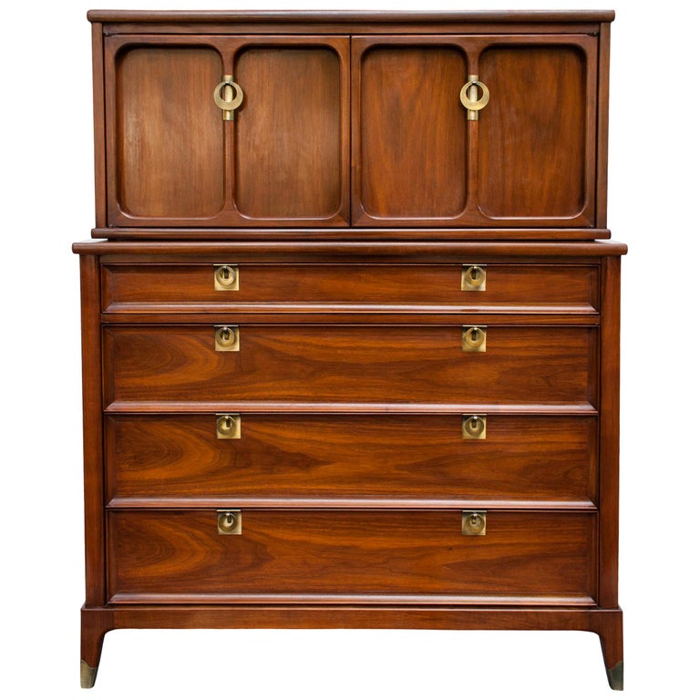 Midcentury Walnut Dresser by White Fine Furniture Company For Sale at 1stDibs