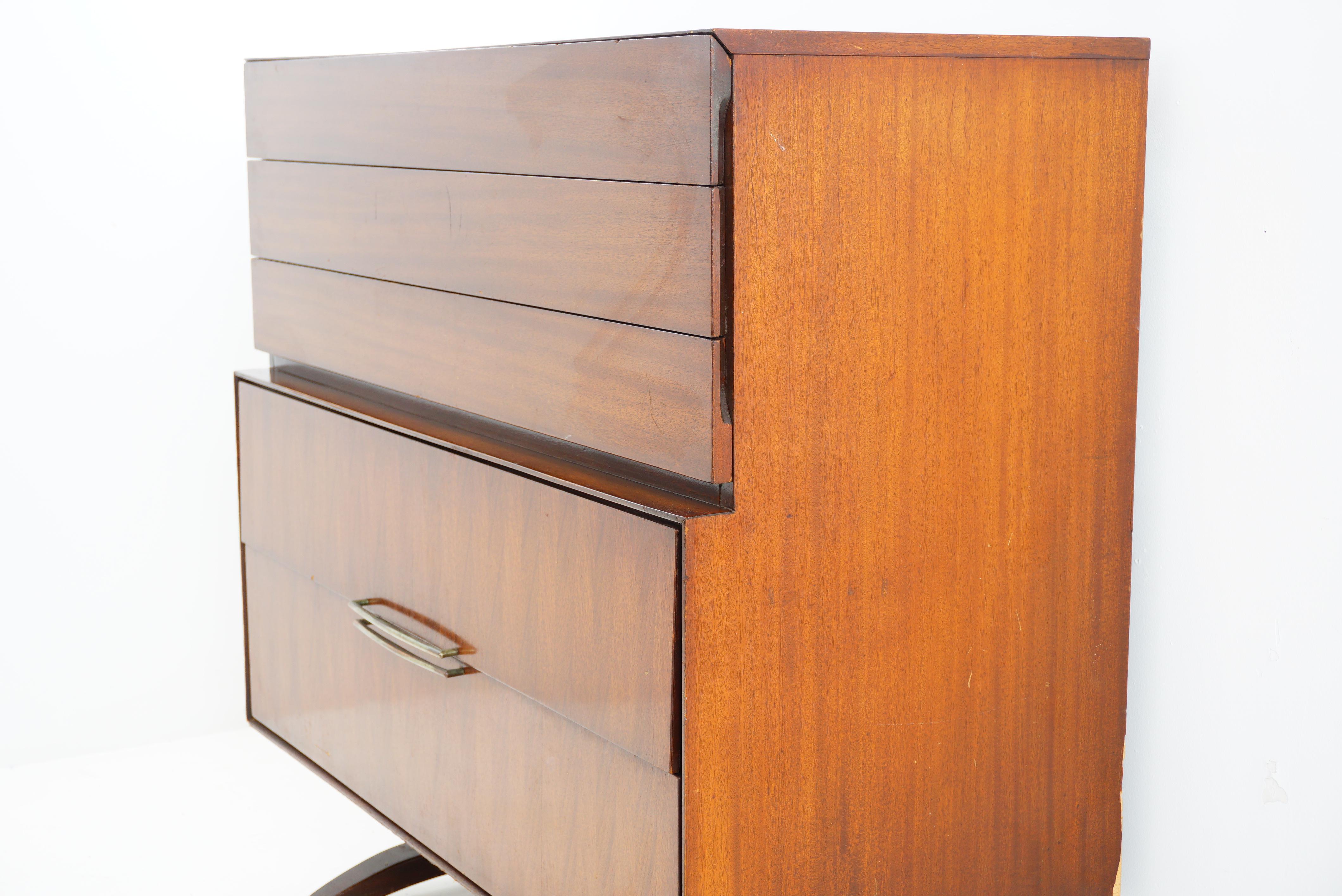 Midcentury Walnut Highboy, 1970s In Good Condition For Sale In Philadelphia, PA