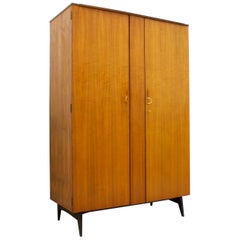 Vintage Midcentury Walnut Italian Influenced Ladies Wardrobe by Meredew, 1960s