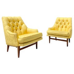 Midcentury Walnut Lounge Chairs Attributed to Monteverdi Young, a Pair