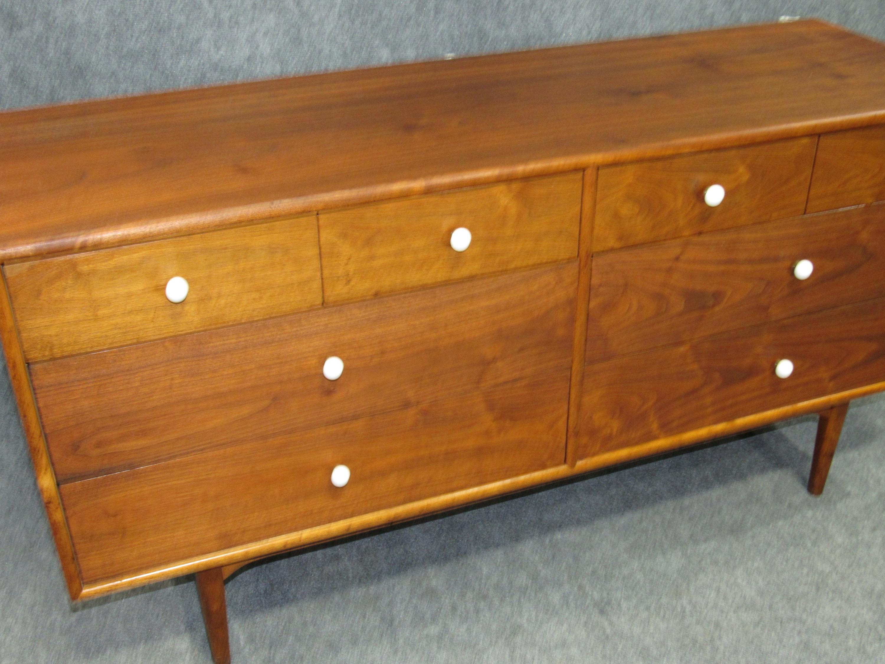 Midcentury Walnut Low and Long Chest of Drawers by Kipp Stewart for Drexel 3