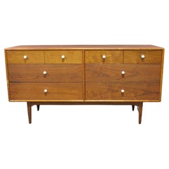 Vintage Midcentury Walnut Low and Long Chest of Drawers by Kipp Stewart for Drexel