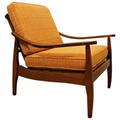 Midcentury Walnut Open Arm Lounge Chair