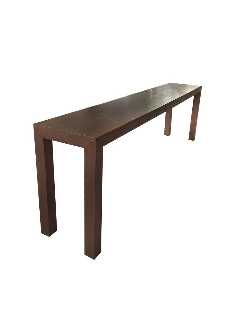 Midcentury Walnut Parsons Console Table at 1stDibs