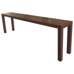 Midcentury Walnut Parsons Console Table