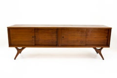 Midcentury Walnut Room Divider Sideboard Credenza