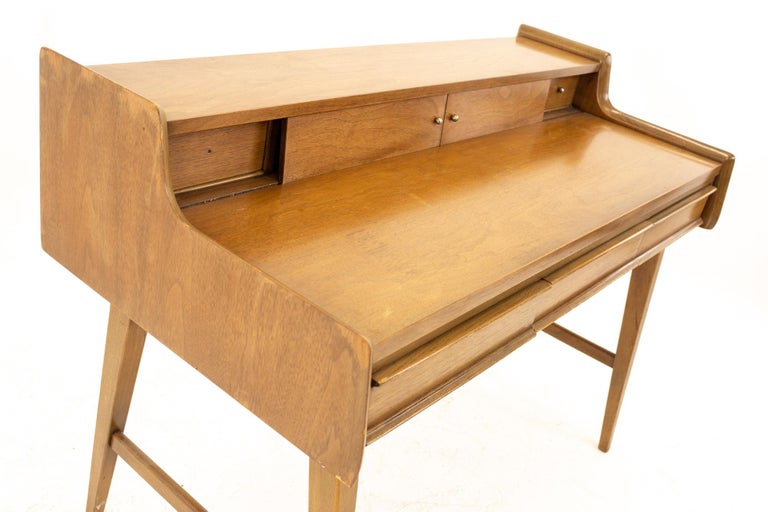 Mid Century Walnut Secretary Desk at 1stDibs