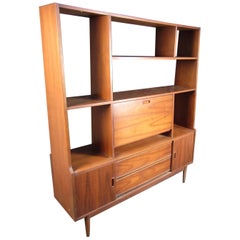 Retro Midcentury Walnut Side Board or Wall Unit