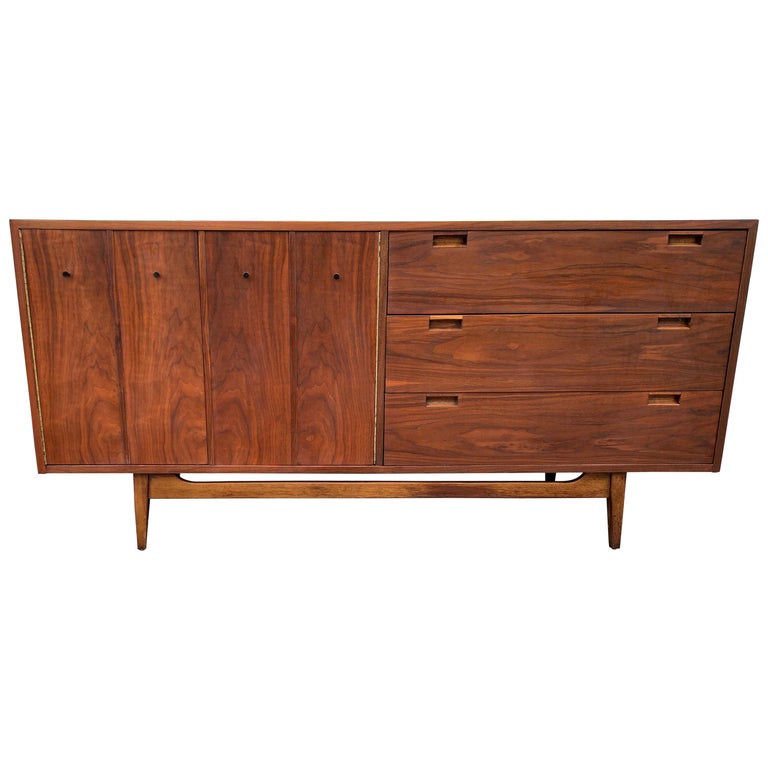 Midcentury Walnut, Sideboard by American of Martinsville at 1stDibs