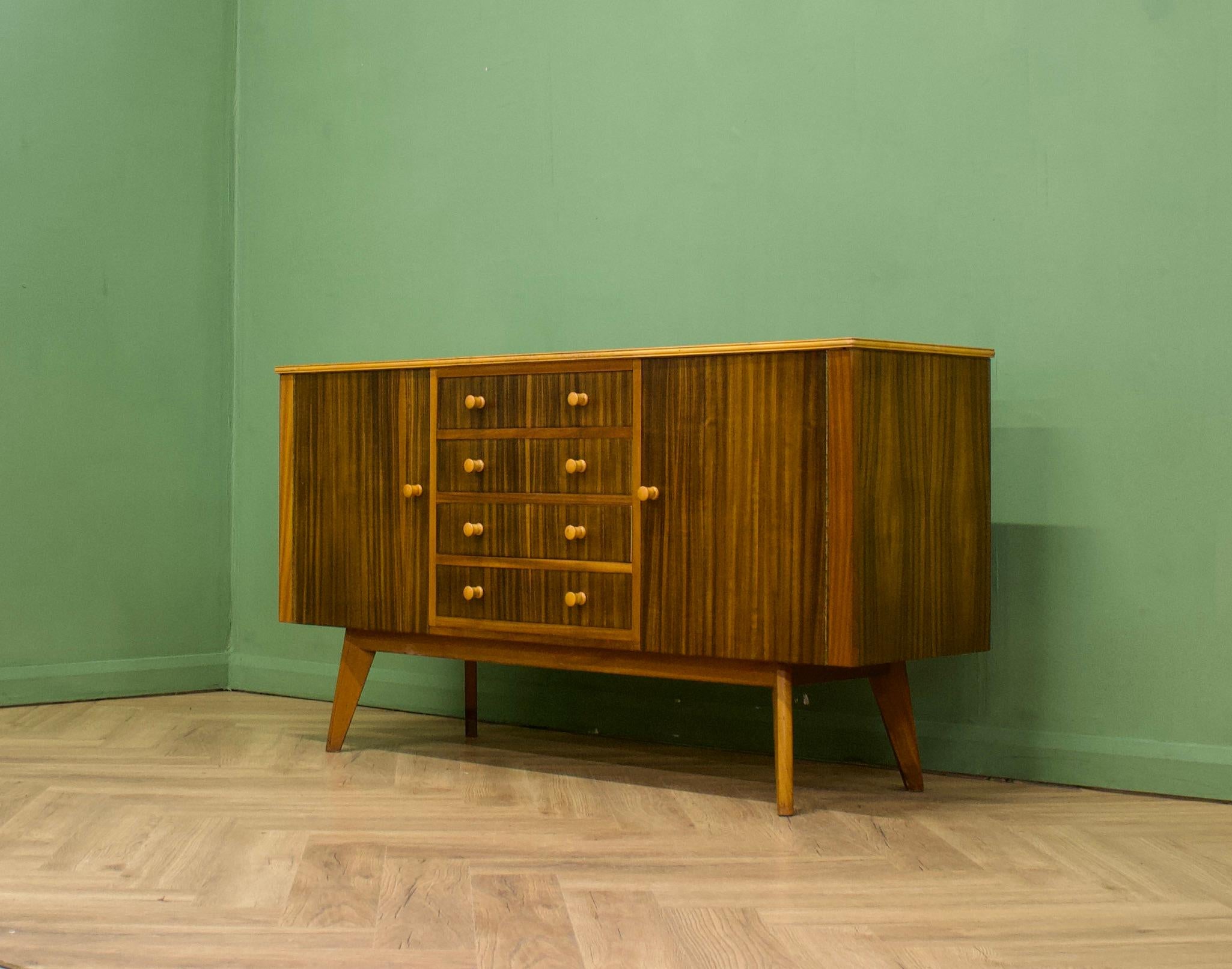 British Midcentury Walnut Sideboard from Morris of Glasgow, 1950s For Sale