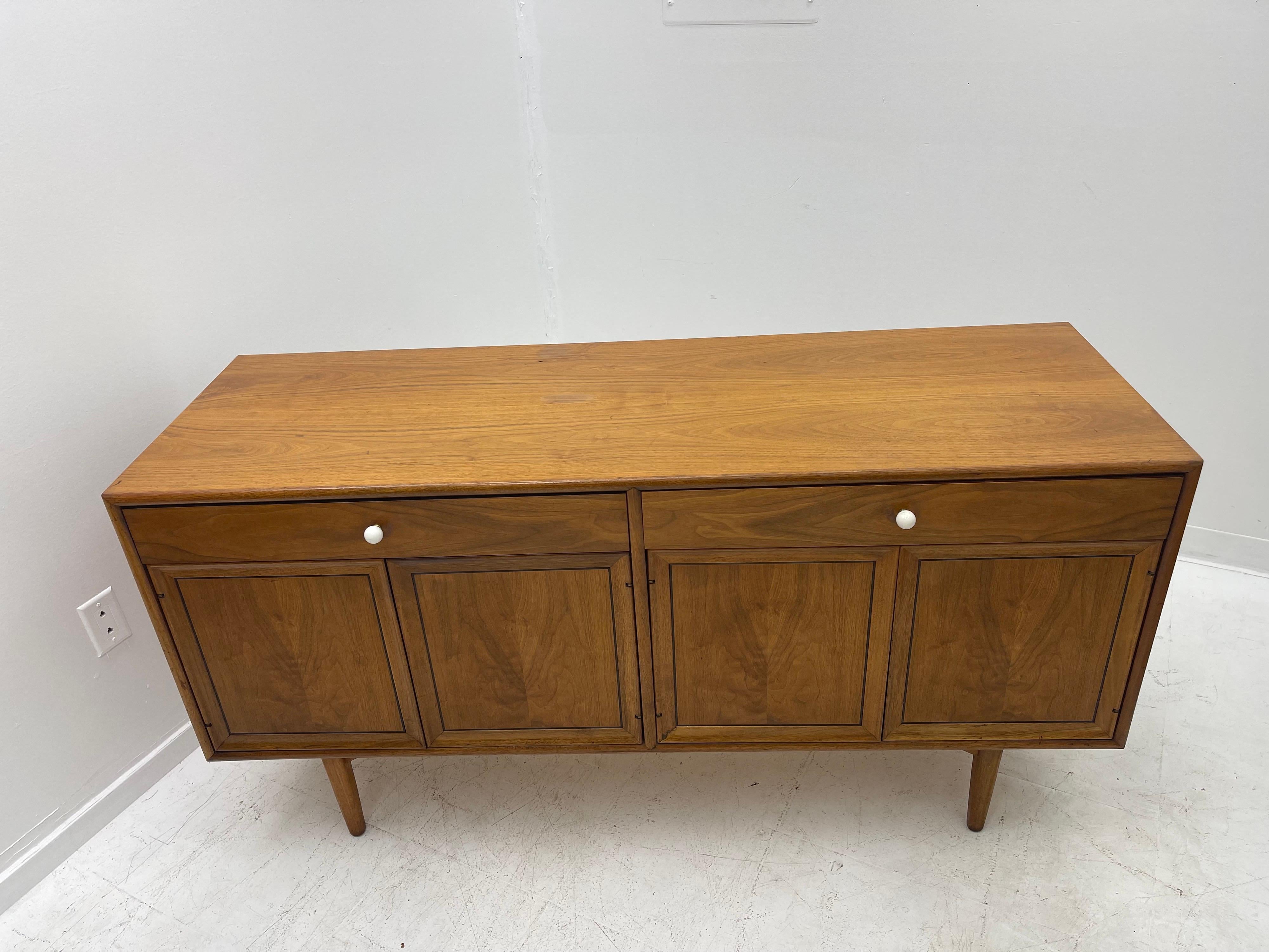 Mid-Century Modern Midcentury Walnut Sideboard or Record Cabinet by Kip Stewart for Drexel