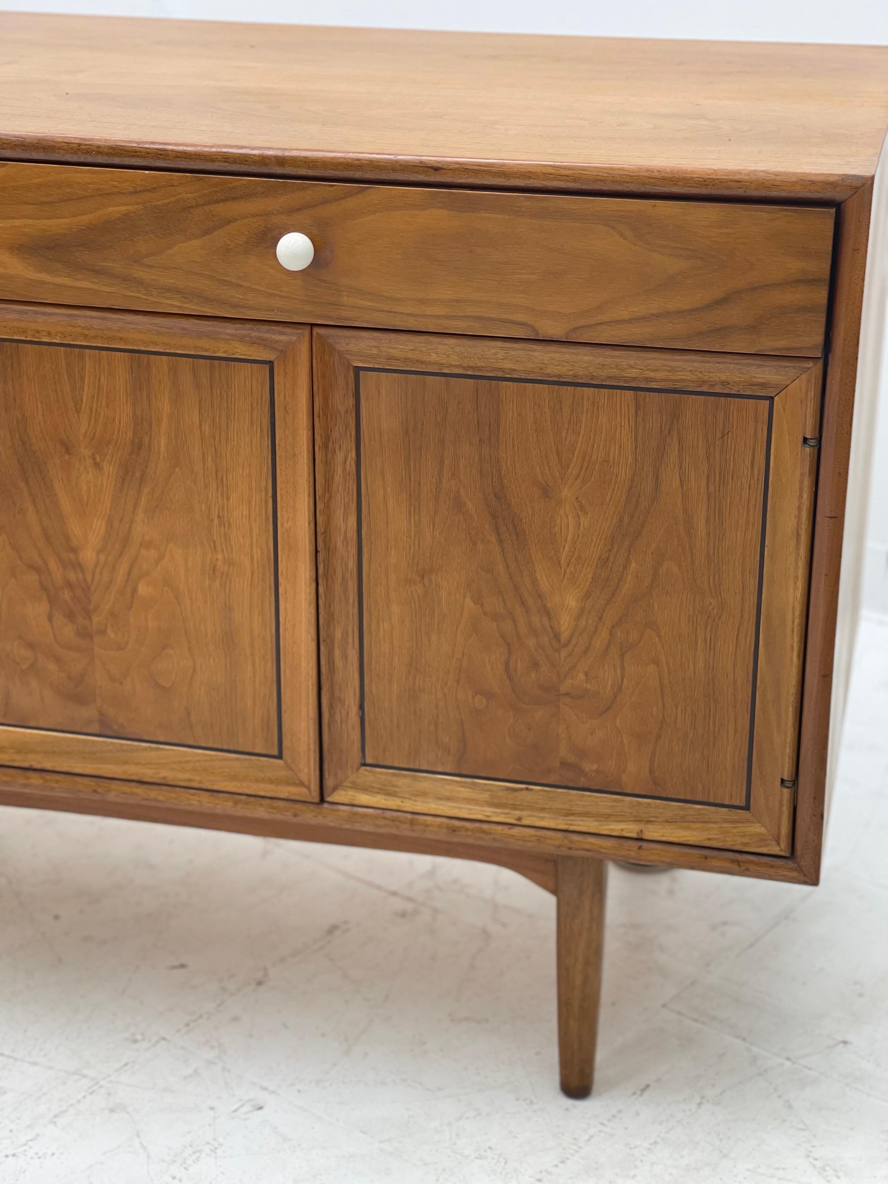 Midcentury Walnut Sideboard or Record Cabinet by Kip Stewart for Drexel 2