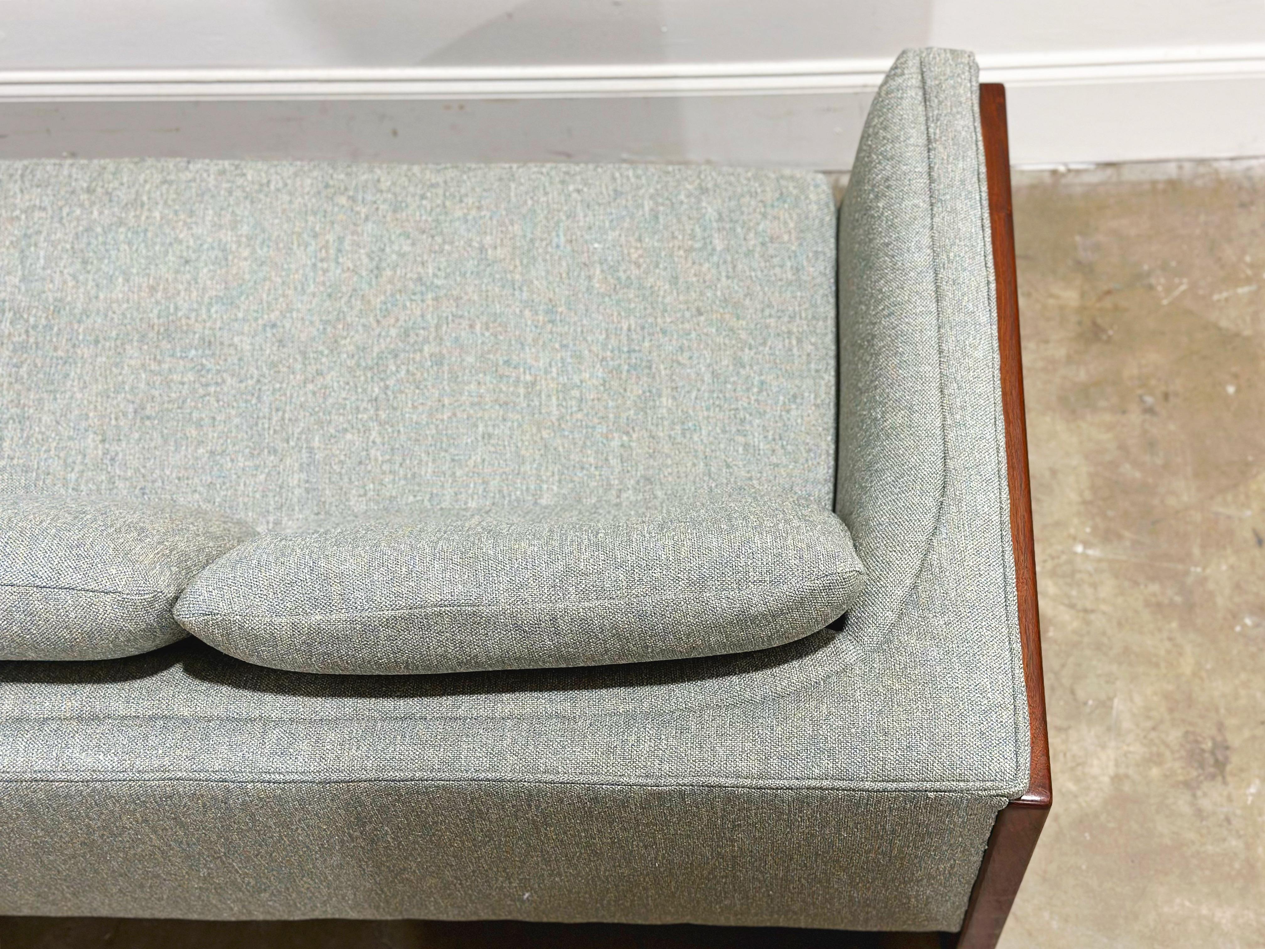 Midcentury Walnut Slab Modernist Case Sofa by Otmar - After Milo Baughman 5