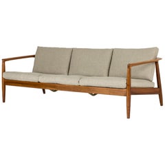 Midcentury walnut sofa by Folke Ohlsson