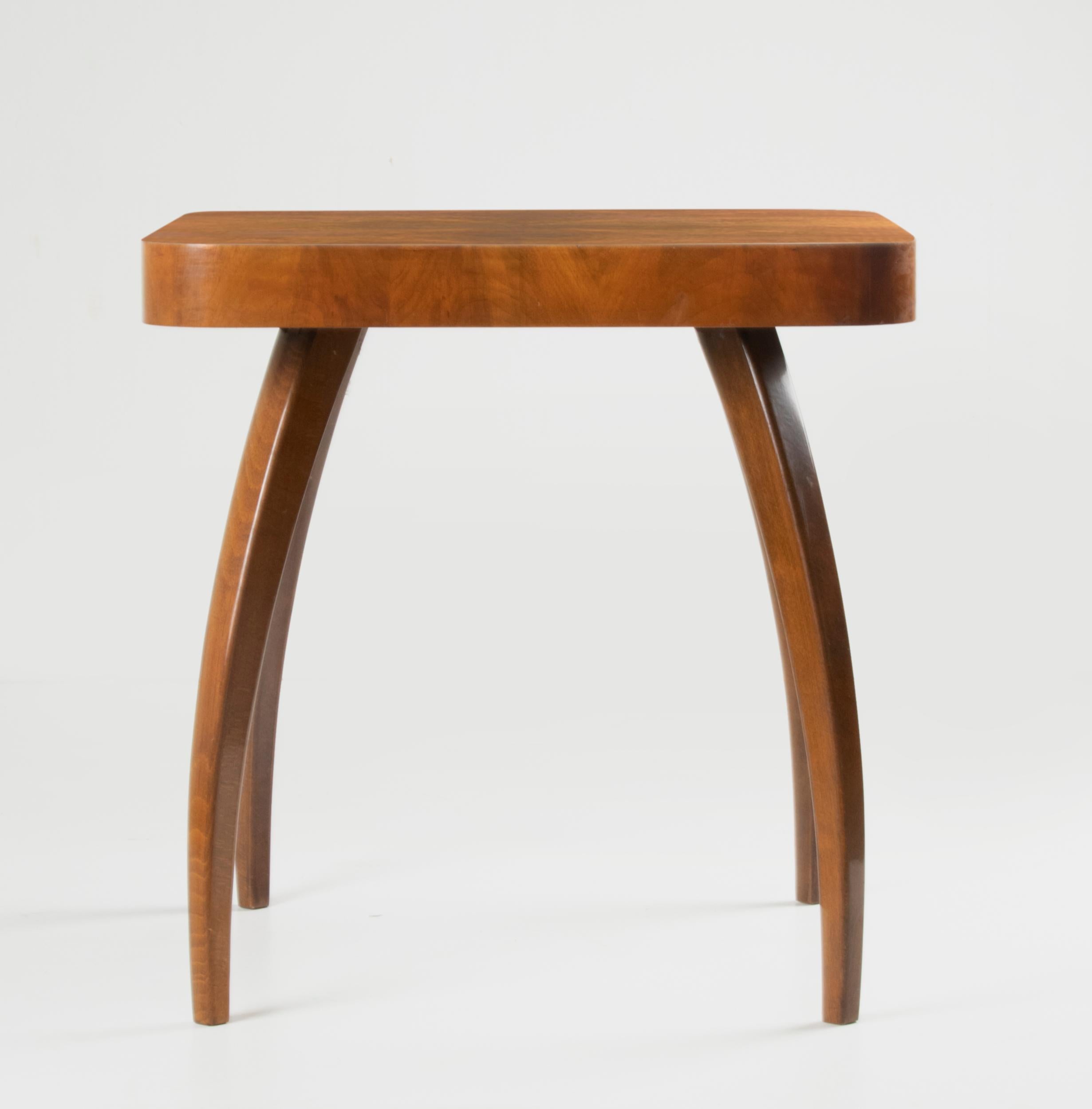 Mid-Century Modern Midcentury Walnut Spiderleg Side Table H259 by Jindrich Halabala, UP