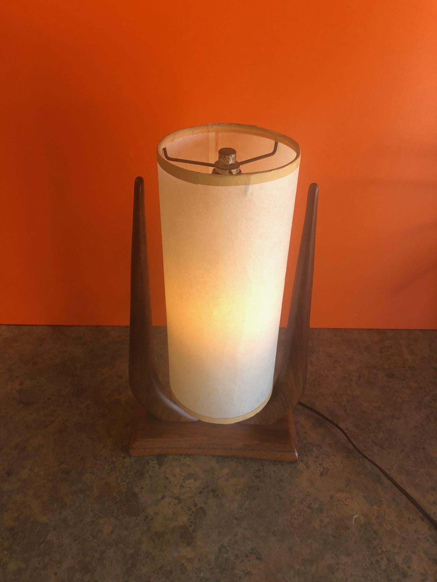 Mid-Century Modern Midcentury Walnut Table Lamp by Modeline Lamp Co.