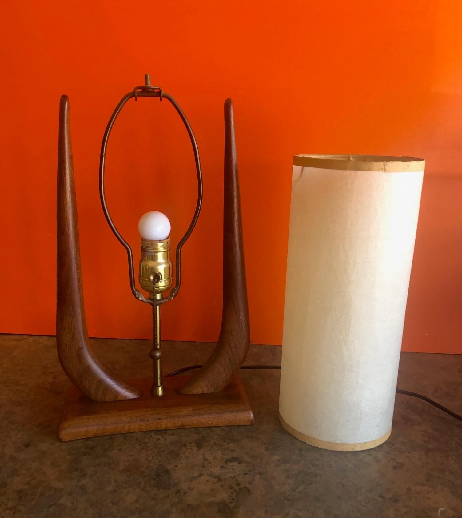 American Midcentury Walnut Table Lamp by Modeline Lamp Co.
