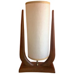 Vintage Midcentury Walnut Table Lamp by Modeline Lamp Co.