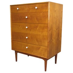 Retro Midcentury Walnut Tall Chest of Drawers by Kipp Stewart for Drexel