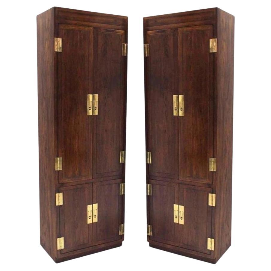Midcentury Walnut Tallboy Cabinet by Henredon (IN STOCK) For Sale