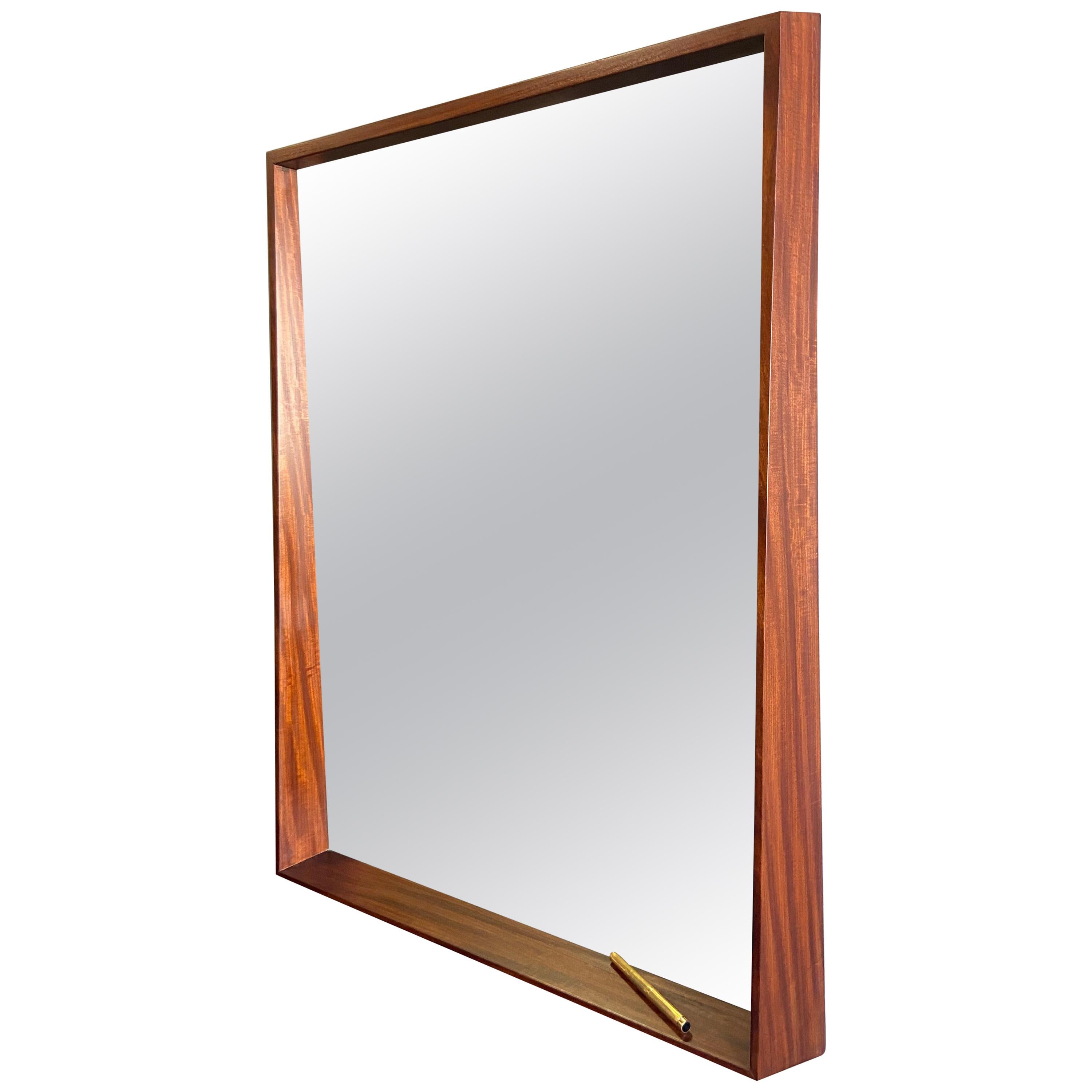 Midcentury Walnut Mirror with Tsugite Joint Very Beautiful Style of