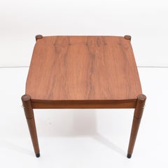 Mid-Century Walnut Wood and Brass Rectangular Italian Coffee Table, 1960s
