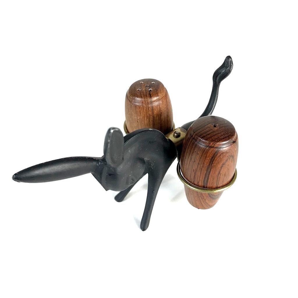 Austrian Midcentury Walter Bosse Donkey Salt and Pepper Shaker, 1950s, Austria