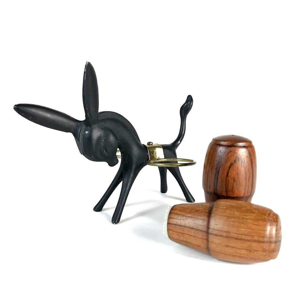 Lacquered Midcentury Walter Bosse Donkey Salt and Pepper Shaker, 1950s, Austria