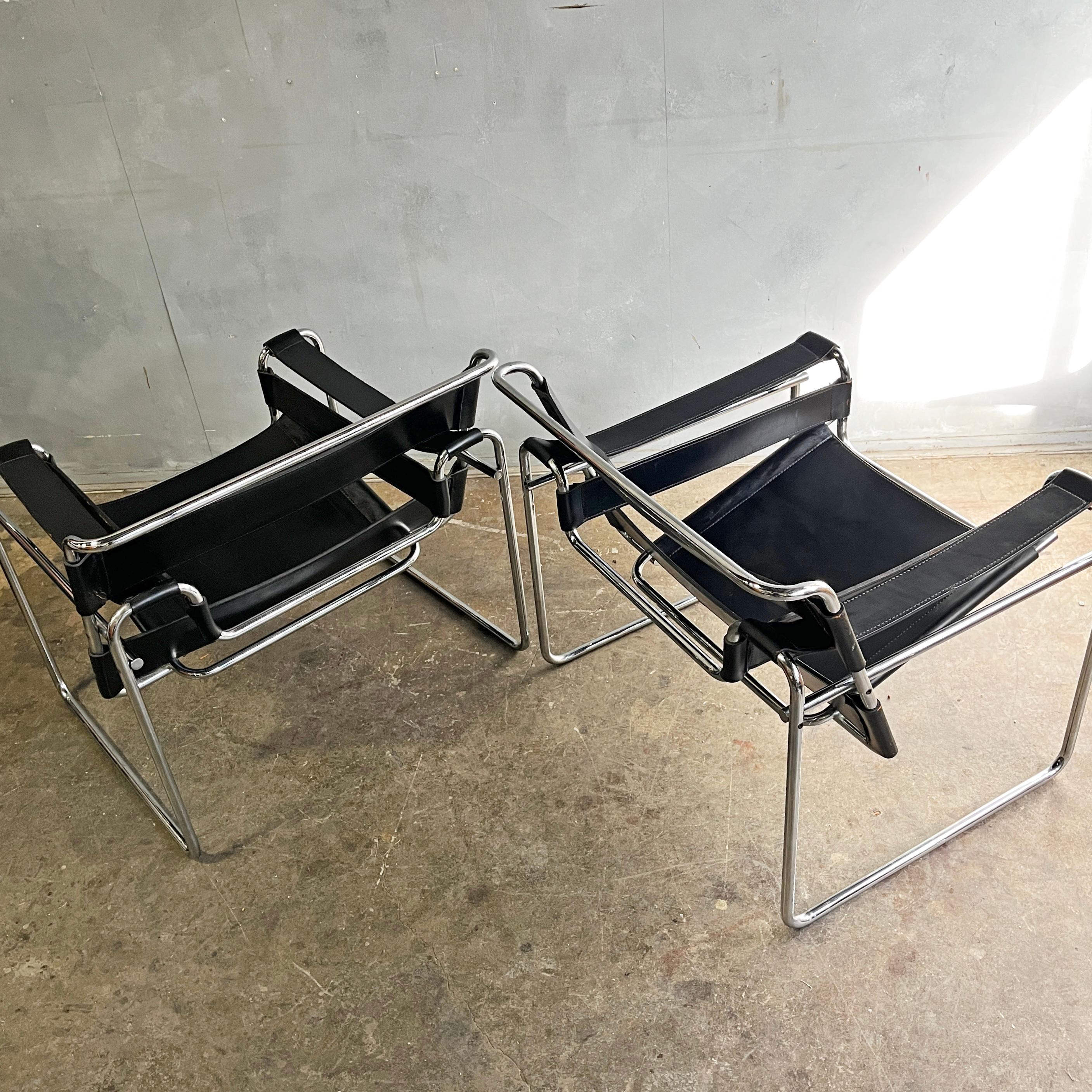 Leather Mid-Century Wassily Chairs