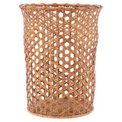 Midcentury Waste Bin in French Cane, Made in Denmark, 1950s