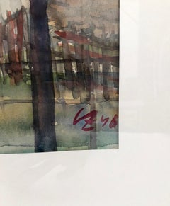 Midcentury Water Color from Axl Leskoschek, Original Frame, 1946, Austria