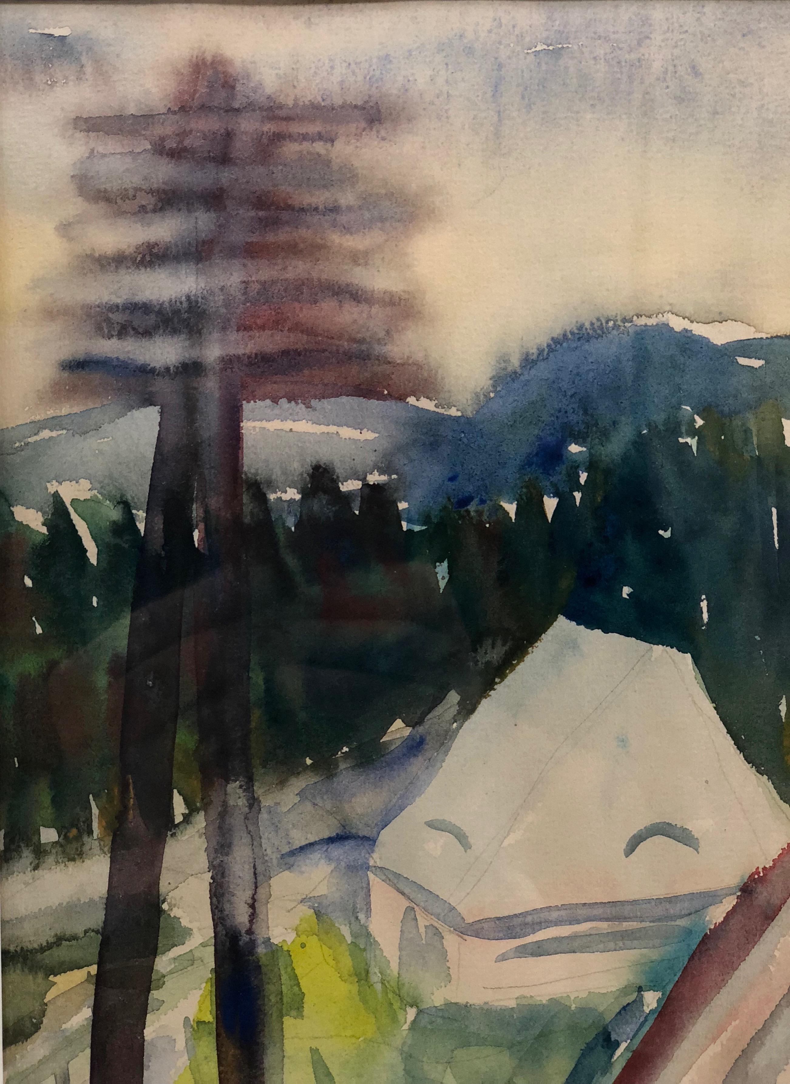 Midcentury-Aquarell von Axl Leskoschek, Originalrahmen, 1946, Österreich (Ästhetizismus) im Angebot